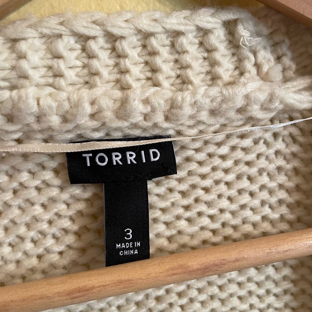 Torrid Ivory Cardigan with Cherry Details - Picture 3 of 4